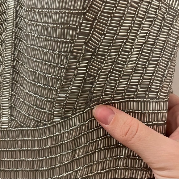 Alyce Paris Silver Beaded Fringe Formal Mini Dress | size 2 - Picture 9 of 9